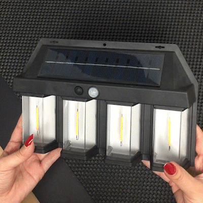 LAMPARA SOLAR LUZ CÁLIDA 4 BOMBILLOS